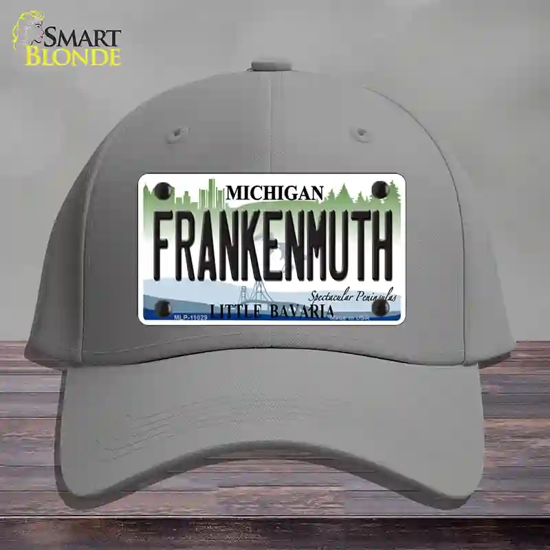 HAT23-MLP-11029 Frankenmuth Michigan Novelty License Plate Hat, Cotton - Gray