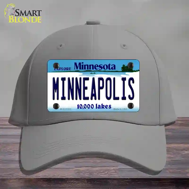 HAT23-MLP-11037 Minneapolis Minnesota State Novelty License Plate Hat, Cotton - Gray