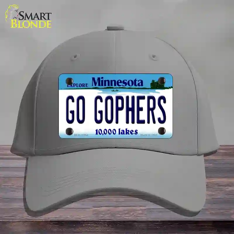 HAT23-MLP-11054 Go Gophers Minnesota State Novelty License Plate Hat, Cotton - Gray
