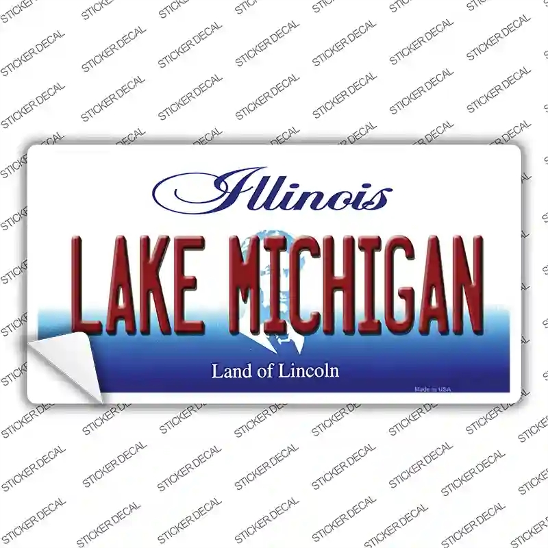 LP-10327s-S Lake Michigan Illinois Novelty Sticker Decal, Small