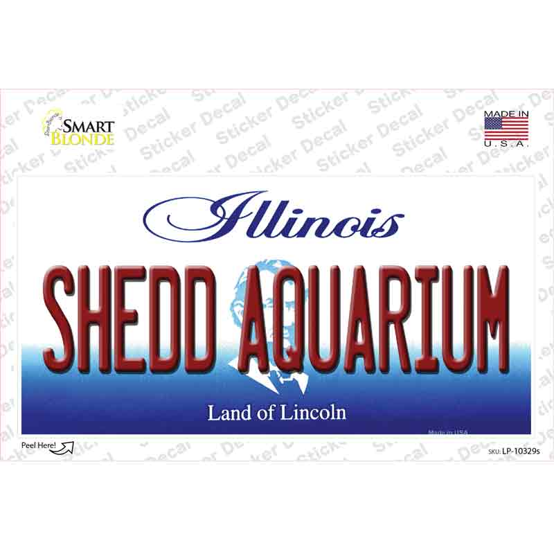 LP-10329s-M Shedd Aquarium Illinois Novelty Sticker Decal, Medium