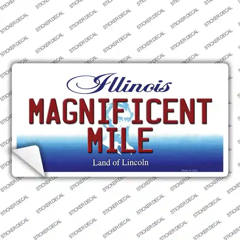 LP-10330s-XL Magnificent Mile Illinois Novelty Sticker Decal, Extra Large