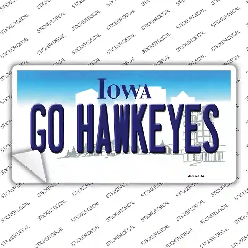 LP-10950s-L Go Hawkeyes Iowa Novelty Sticker Decal, Large