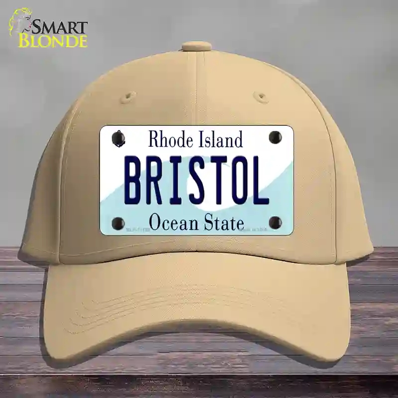HAT22-MLP-11195 Bristol Rhode Island State Novelty License Plate Hat, Cotton - Khaki