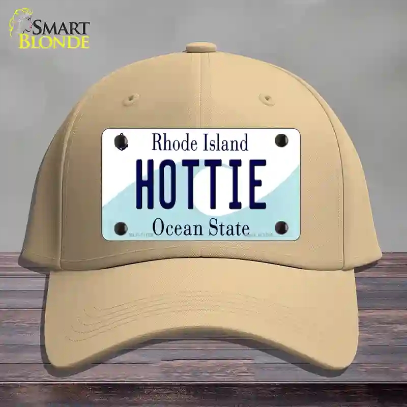 HAT22-MLP-11198 Hottie Rhode Island State Novelty License Plate Hat, Cotton - Khaki