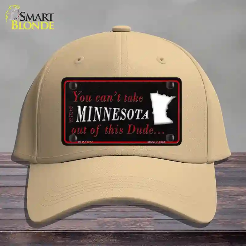 HAT22-MLP-11277 Minnesota Dude Novelty License Plate Hat, Cotton - Khaki