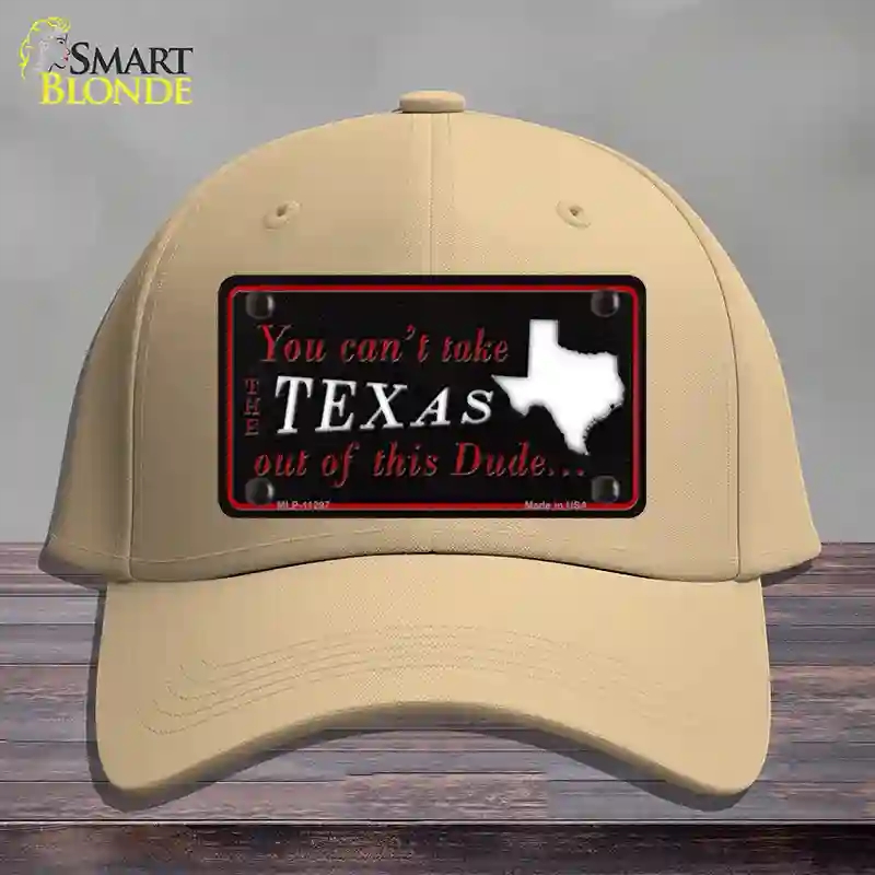 HAT22-MLP-11297 Texas Dude Novelty License Plate Hat, Cotton - Khaki