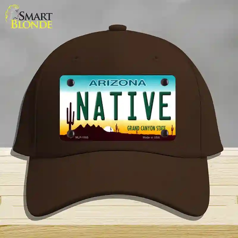 HAT24-MLP-1055 Native Arizona Novelty License Plate Hat, Cotton - Dark Brown