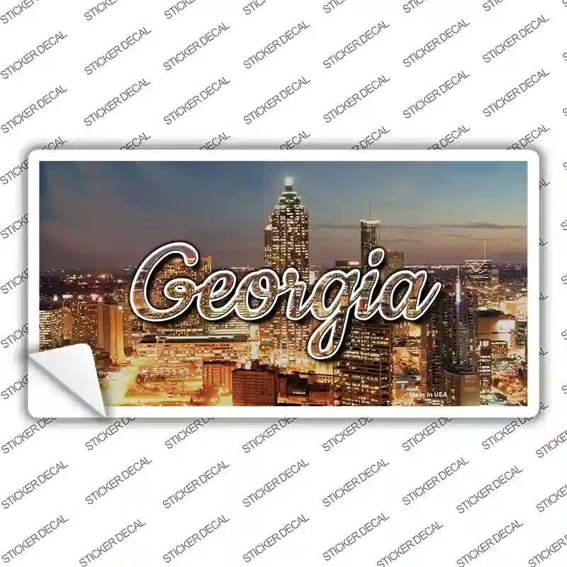 LP-11593s-S Georgia City Lights State Novelty Sticker Decal, Small