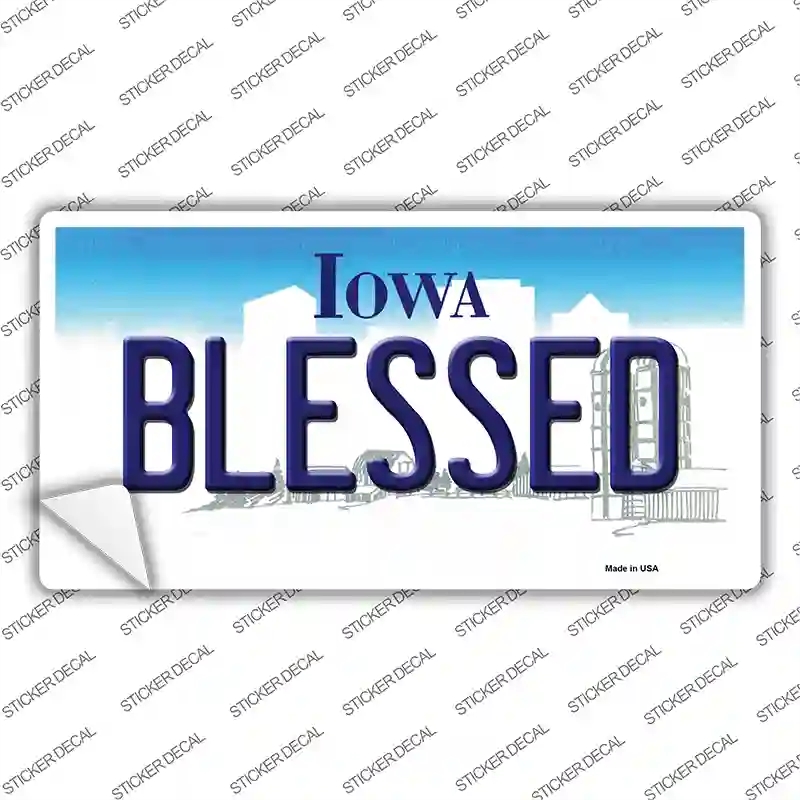 LP-10964s-L Blessed Iowa Novelty Sticker Decal, Large