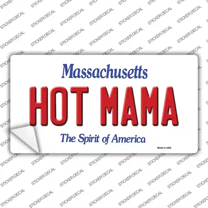 LP-11000s-L Hot Mama Massachusetts Novelty Sticker Decal, Large