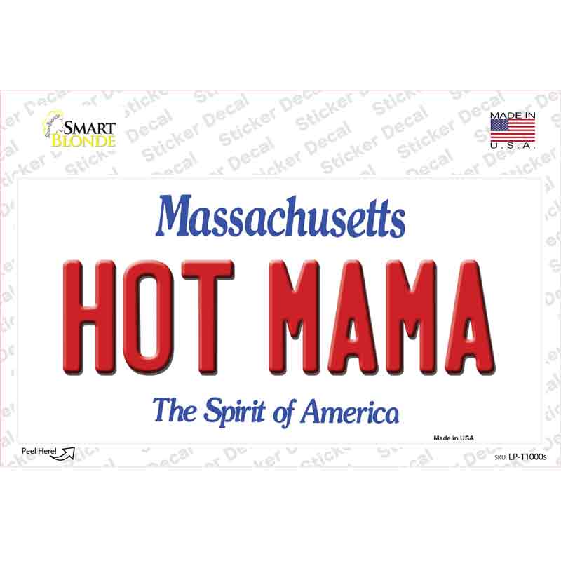 LP-11000s-M Hot Mama Massachusetts Novelty Sticker Decal, Medium