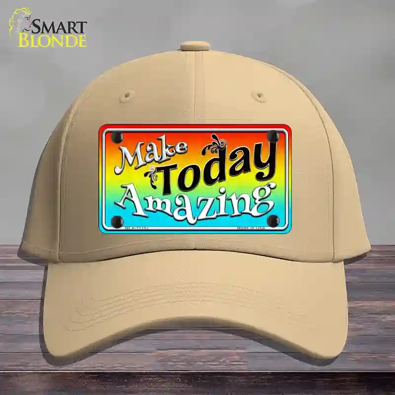 HAT22-MLP-11757 Make Today Amazing Novelty License Plate Hat, Cotton - Khaki