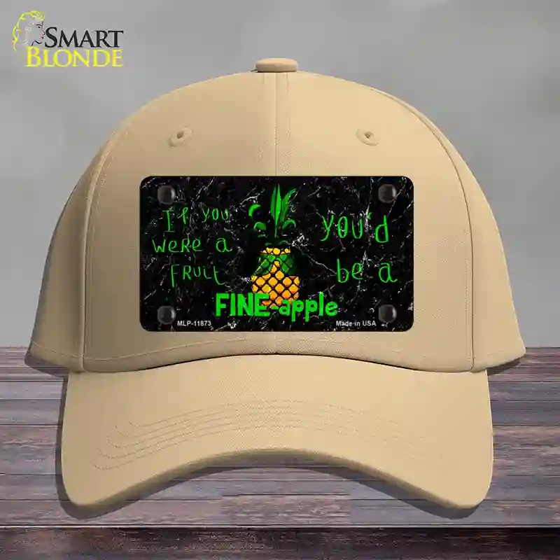HAT22-MLP-11873 Fineapple Novelty License Plate Hat, Cotton - Khaki