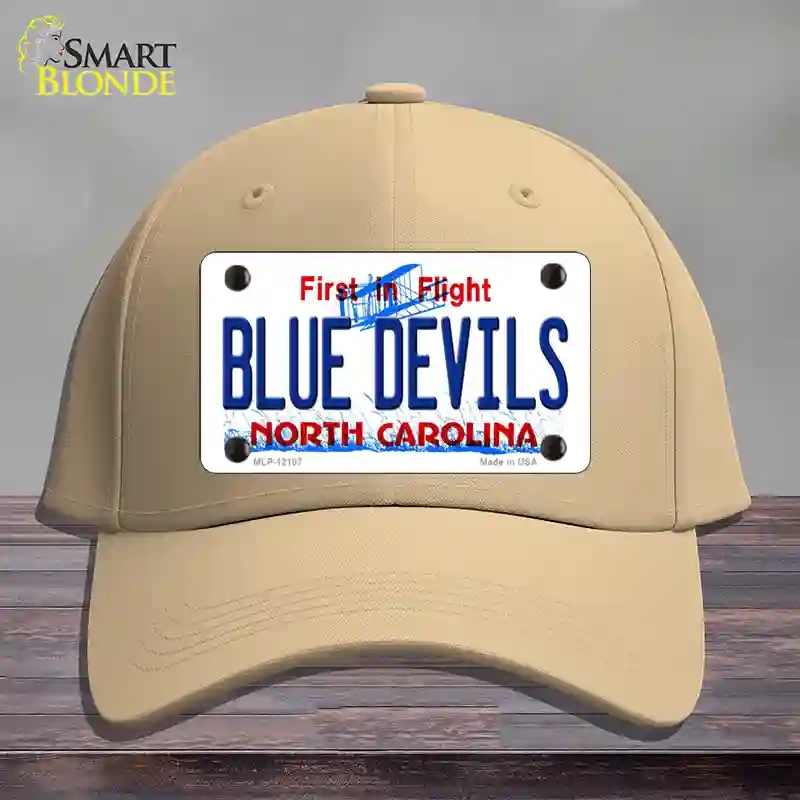 HAT22-MLP-12107 Blue Devils North Carolina State Novelty License Plate Hat, Cotton - Khaki