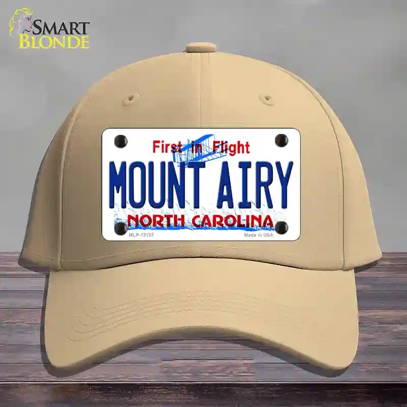 HAT22-MLP-12127 Mount Airy North Carolina State Novelty License Plate Hat, Cotton - Khaki