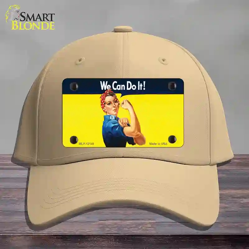 HAT22-MLP-12140 We Can Do It Novelty License Plate Hat, Cotton - Khaki