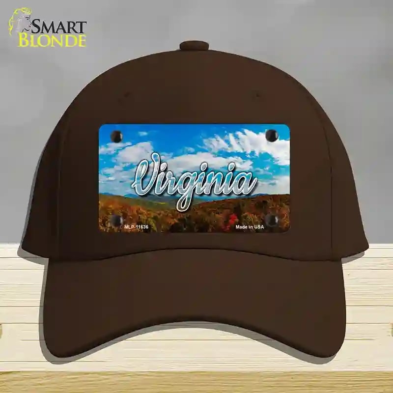 HAT24-MLP-11636 Virginia Mountain Range State Novelty License Plate Hat, Cotton - Dark Brown