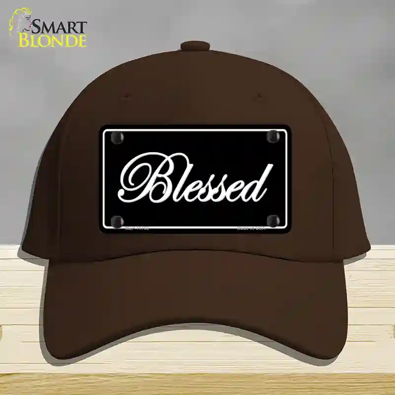 HAT24-MLP-11703 Blessed Black Novelty License Plate Hat, Cotton - Dark Brown