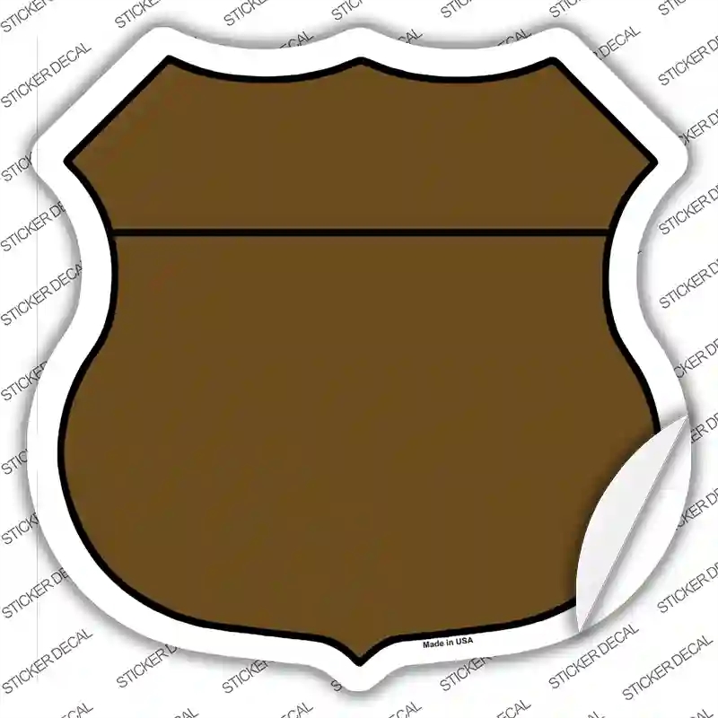 HS-011s-S Brown Novelty Highway Shield Sticker Decal, Small