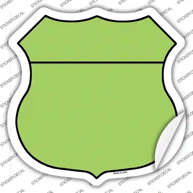 HS-013s-L Lime Green Novelty Highway Shield Sticker Decal, Large