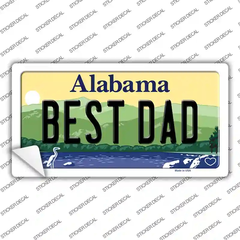 LP-10001s-S Best Dad Alabama Novelty Sticker Decal, Small