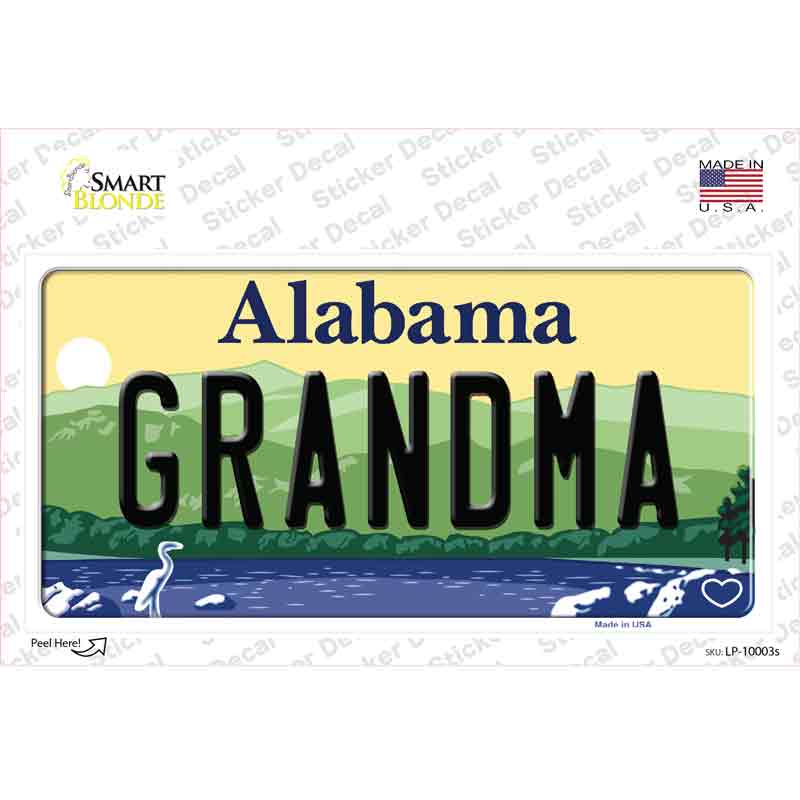 LP-10003s-M Grandma Alabama Novelty Sticker Decal, Medium