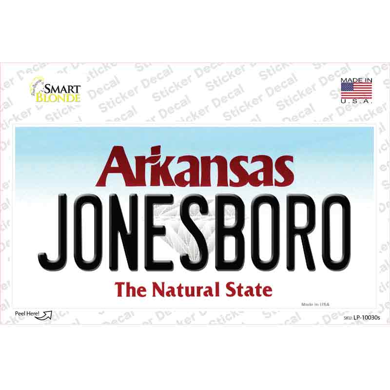 LP-10030s-M Jonesboro Arkansas Novelty Sticker Decal, Medium