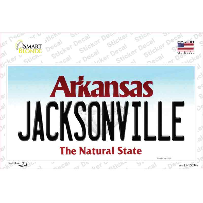LP-10034s-M Jacksonville Arkansas Novelty Sticker Decal, Medium