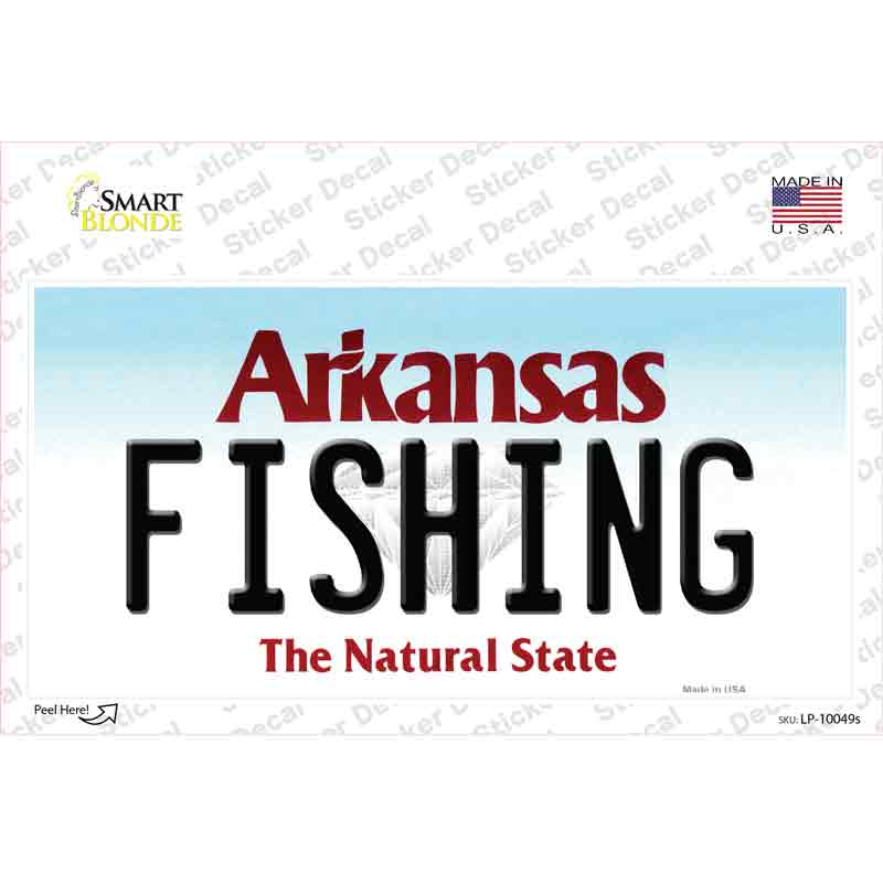 LP-10049s-M Fishing Arkansas Novelty Sticker Decal, Medium