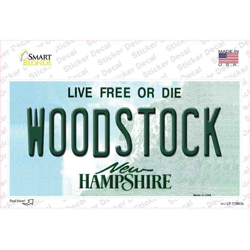 LP-11863s-M Woodstock   Hampshire Novelty Sticker Decal, Medium