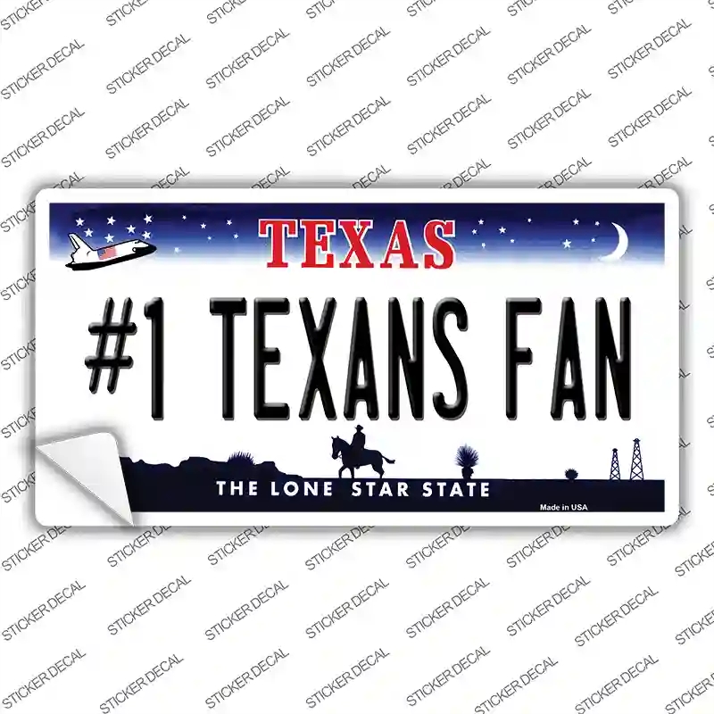LP-13510s-S Number 1 Texans Fan Novelty Sticker Decal, Small