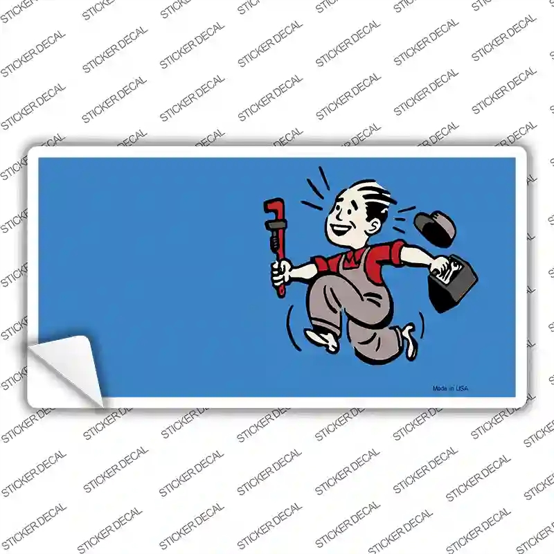 LP-1351s-XL Plumber Offset Novelty Sticker Decal, Extra Large