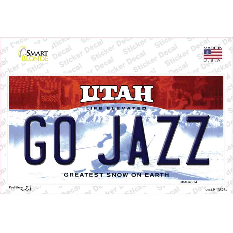 LP-13523s-M Go Jazz Novelty Sticker Decal, Medium