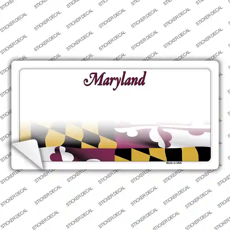 LP-10460s-S Maryland State Background Novelty Sticker Decal, Small