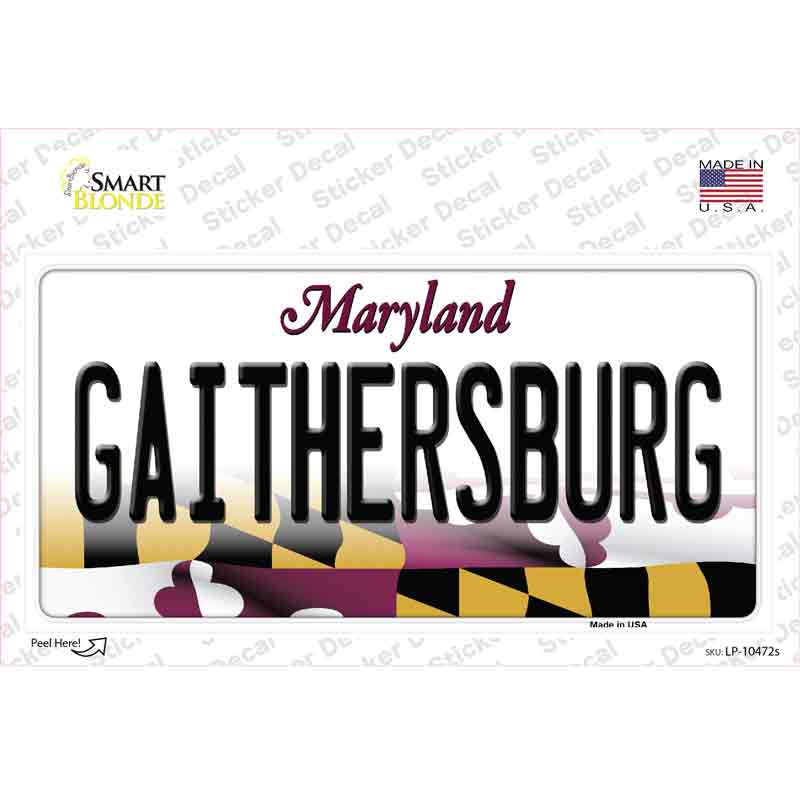 LP-10472s-M Gaithersburg Maryland Novelty Sticker Decal, Medium