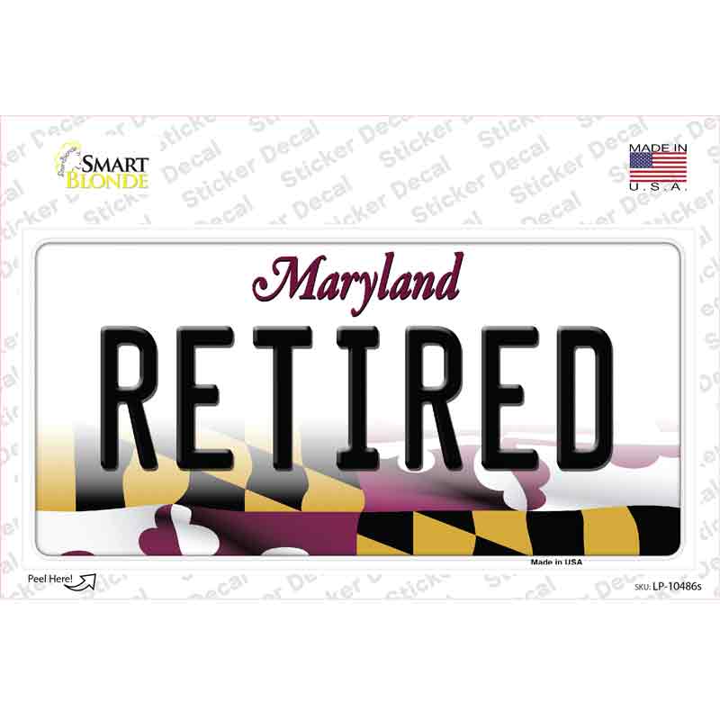LP-10486s-M Retired Maryland Novelty Sticker Decal, Medium
