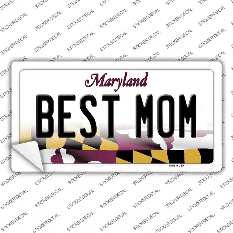 LP-10503s-S Best Mom Maryland Novelty Sticker Decal, Small