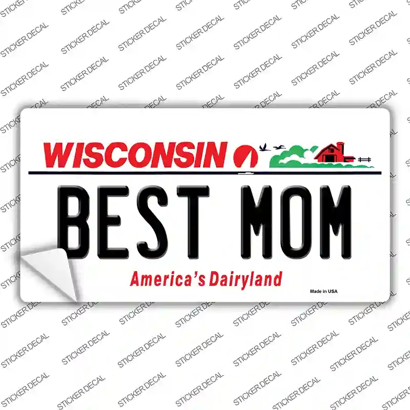 LP-10654s-S Best Mom Wisconsin Novelty Sticker Decal, Small