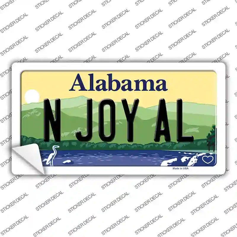 LP-10005s-L N Joy AL Alabama Novelty Sticker Decal, Large