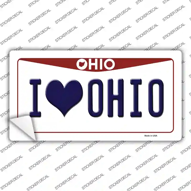 LP-10072s-XL I Love Ohio Novelty Sticker Decal, Extra Large