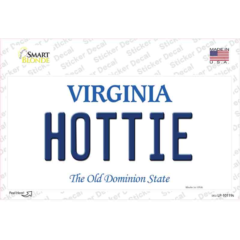 LP-10119s-M Hottie Virginia Novelty Sticker Decal, Medium