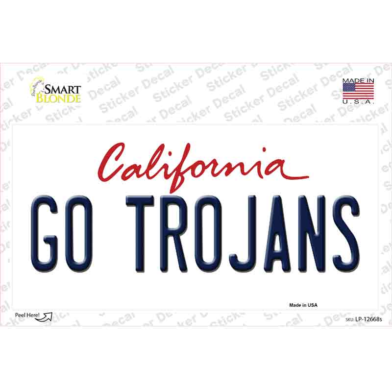 LP-12668s-M Go Trojans Novelty Sticker Decal, Medium