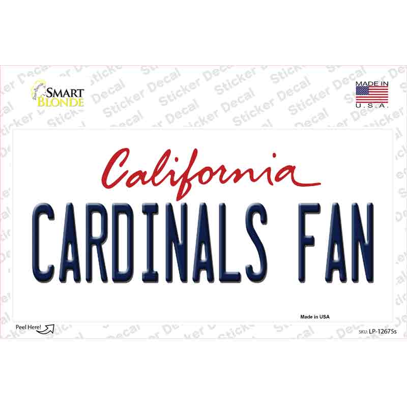 LP-12675s-M Cardinals Fan Novelty Sticker Decal, Medium