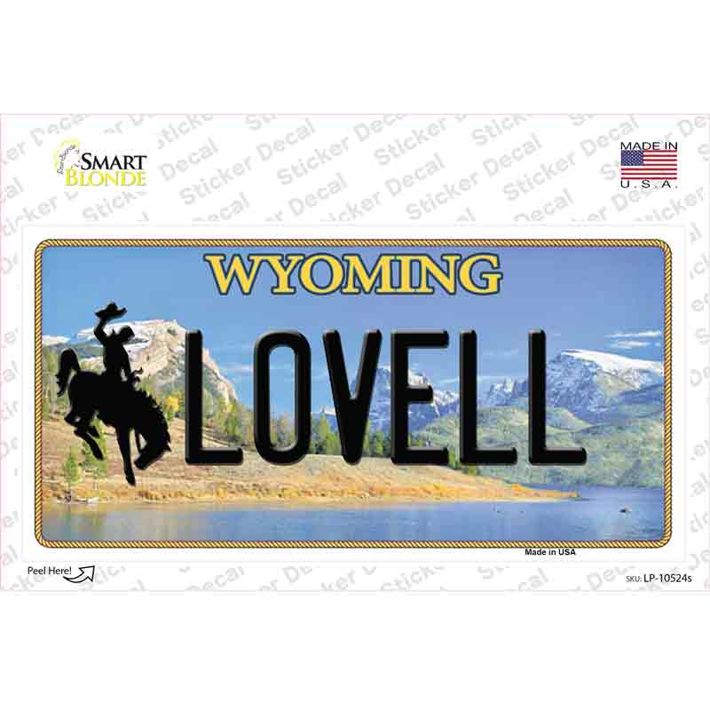 LP-10524s-M Lovell Wyoming Novelty Sticker Decal, Medium