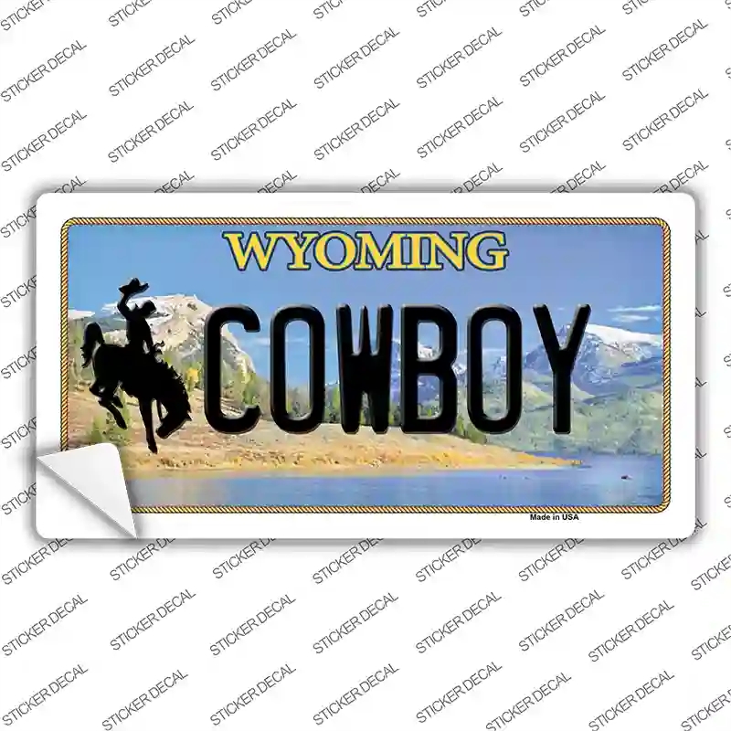 LP-10530s-S Cowboy Wyoming Novelty Sticker Decal, Small