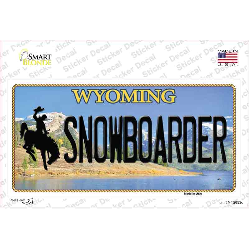 LP-10533s-M Snowboarder Wyoming Novelty Sticker Decal, Medium
