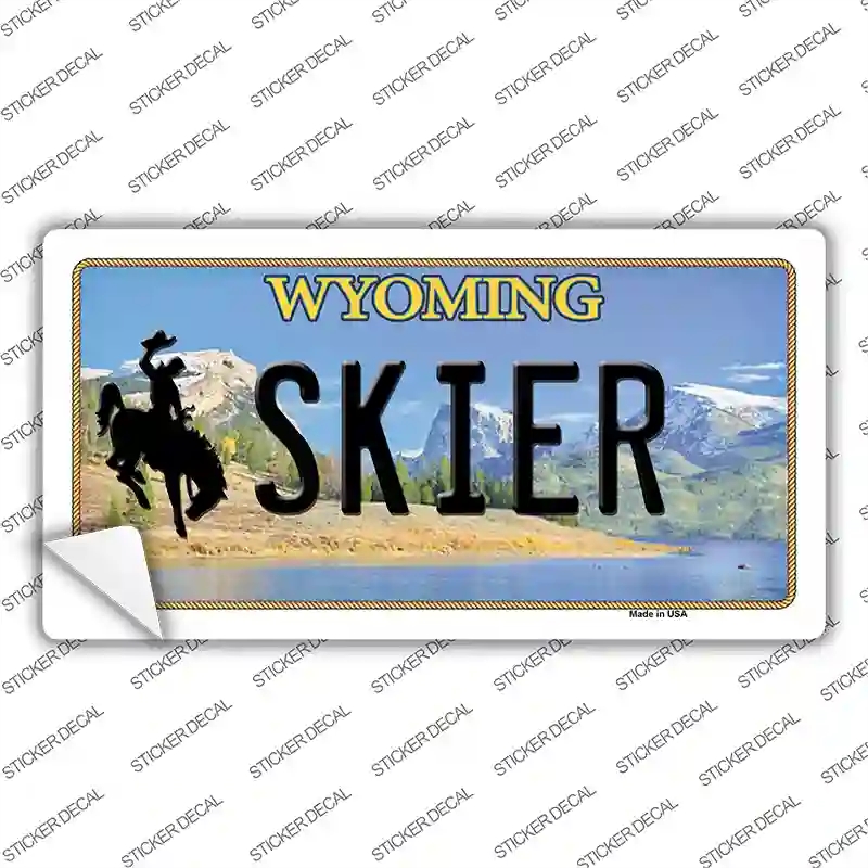 LP-10539s-S Skier Wyoming Novelty Sticker Decal, Small