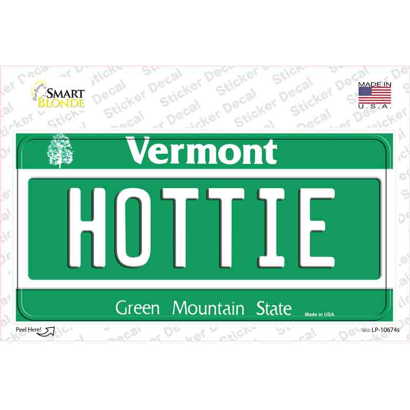 LP-10674s-M Hottie Vermont Novelty Sticker Decal, Medium