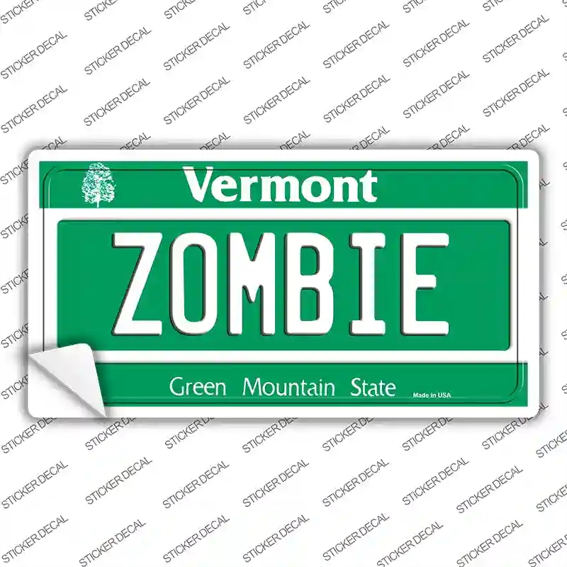 LP-10679s-L Zombie Vermont Novelty Sticker Decal, Large
